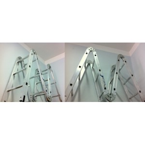 Лестница трансформер профессиональная алюминиевая 2х4+2х5 ступеней, Алюмет